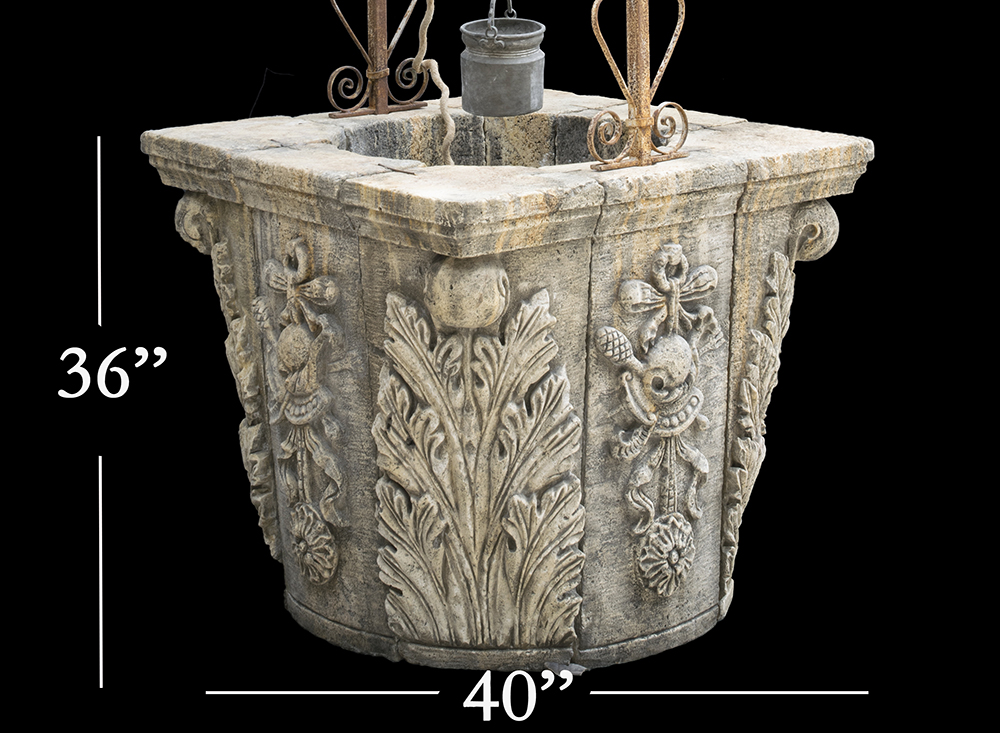 A Unique Collection of Antique Stone Wellheads by Ancient Surfaces